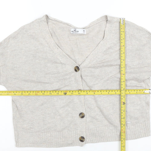 Hollister Women’s Beige V-Neck Button Cardigan XS