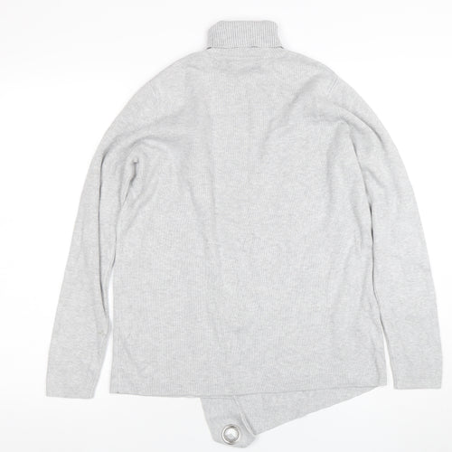 Wallis Women’s Grey Roll Neck Long Sleeve Asymmetric Jumper UK 12