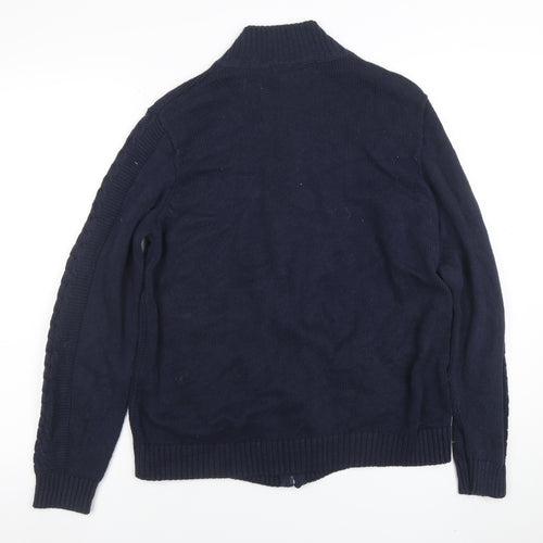 ISLE Essentials Women's Blue Full Zip Cotton Cardigan M
