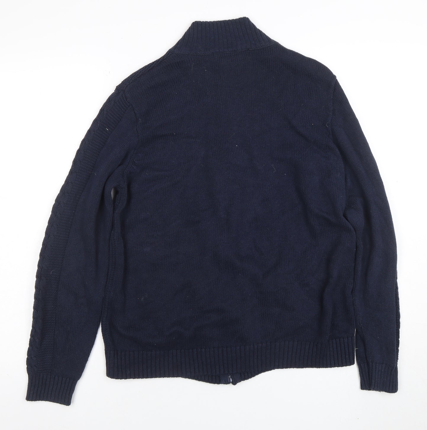 ISLE Essentials Women's Blue Full Zip Cotton Cardigan M
