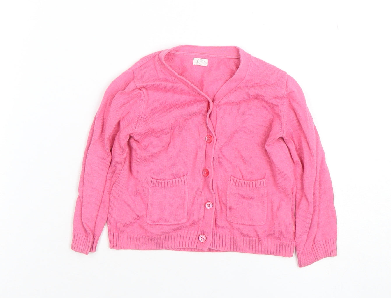 GAP Pink Knit Cardigan 12-18 Months Unisex Baby Long Sleeve Jumper