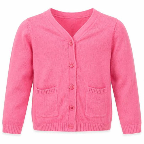 GAP Pink Knit Cardigan 12-18 Months Unisex Baby Long Sleeve Jumper