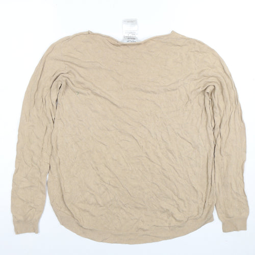 Replay Womens Beige Knit Crew Neck Long Sleeve Pullover Jumper Size S