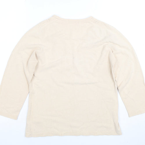 Marks and Spencer Women Beige V-Neck Knit Blouse UK 12