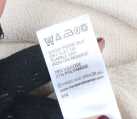 Marks and Spencer Women Beige V-Neck Knit Blouse UK 12
