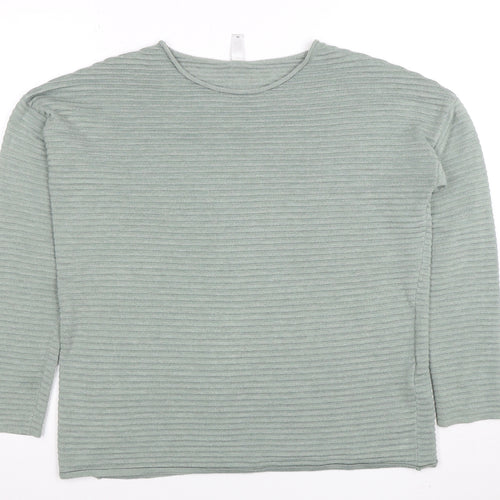 Soyaconcept Women's Green Knit Long Sleeve Basic Blouse Size M