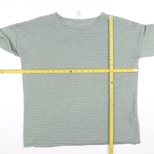 Soyaconcept Women's Green Knit Long Sleeve Basic Blouse Size M