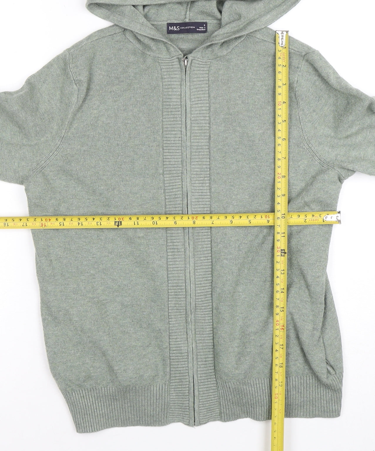 Marks and Spencer Women’s Green Full Zip Hoodie Size S Viscose Blend