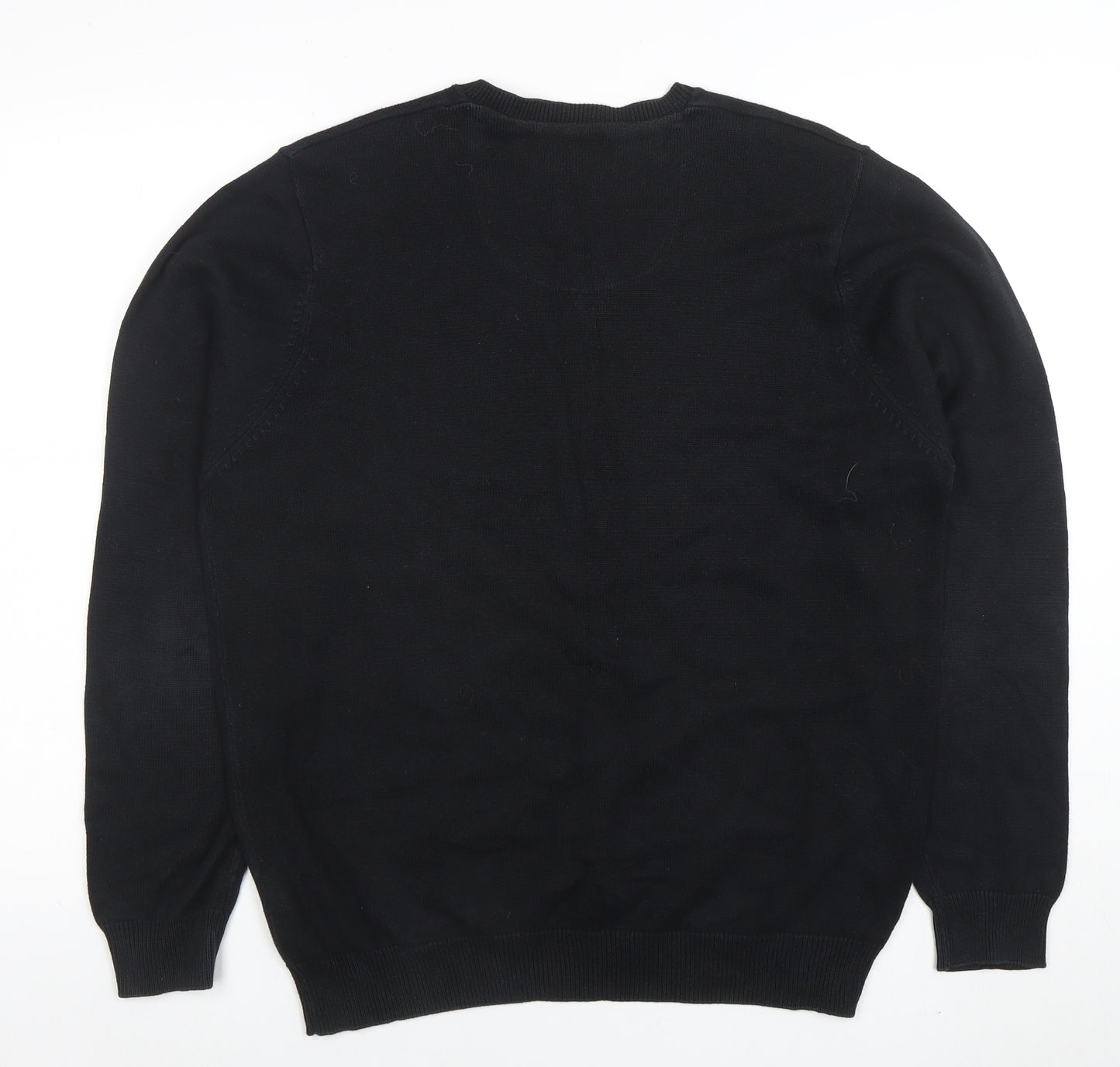 Blue Harbour Men's Black V-Neck Cotton Jumper M