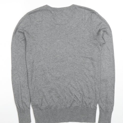 French Connection Women’s Grey Sequin Owl Jumper Size S