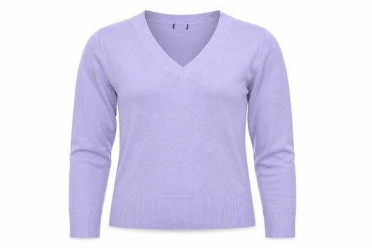 Front view of F&F Women Purple Acrylic V-Neck Long Sleeve Jumper, size 12