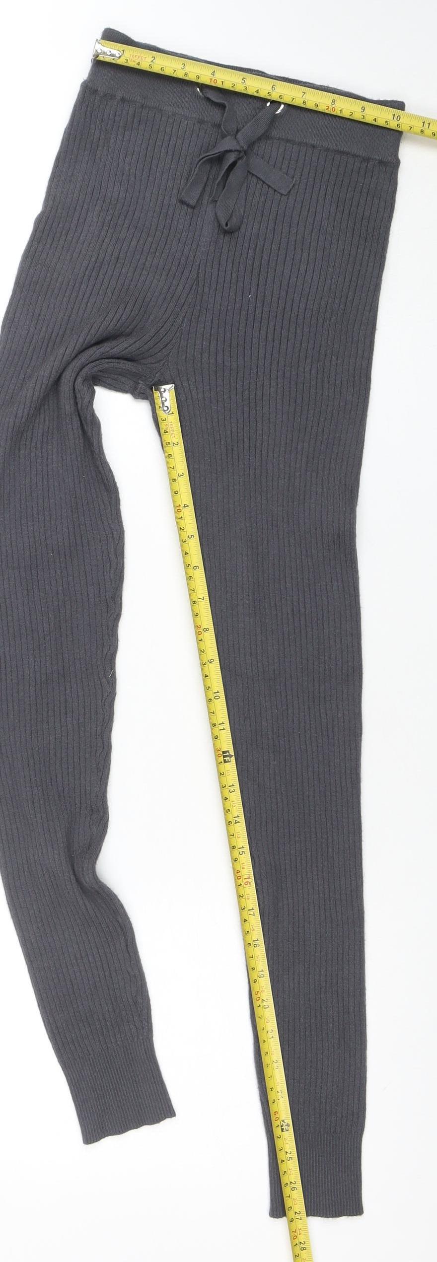 F&F Women’s Grey Ribbed Knit Jogger Trousers Size 6