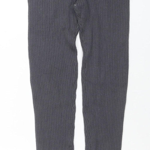 F&F Women’s Grey Ribbed Knit Jogger Trousers Size 6