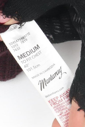 Matalan Mens Brown Cable Knit 1/4 Zip Jumper Medium