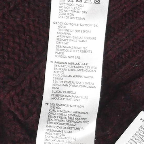 Matalan Mens Brown Cable Knit 1/4 Zip Jumper Medium