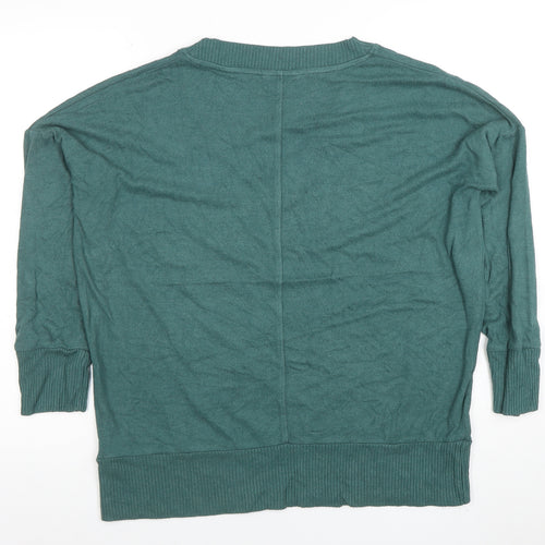 NEXT Women Green V-Neck 3/4 Sleeve Lightweight Pullover Jumper M