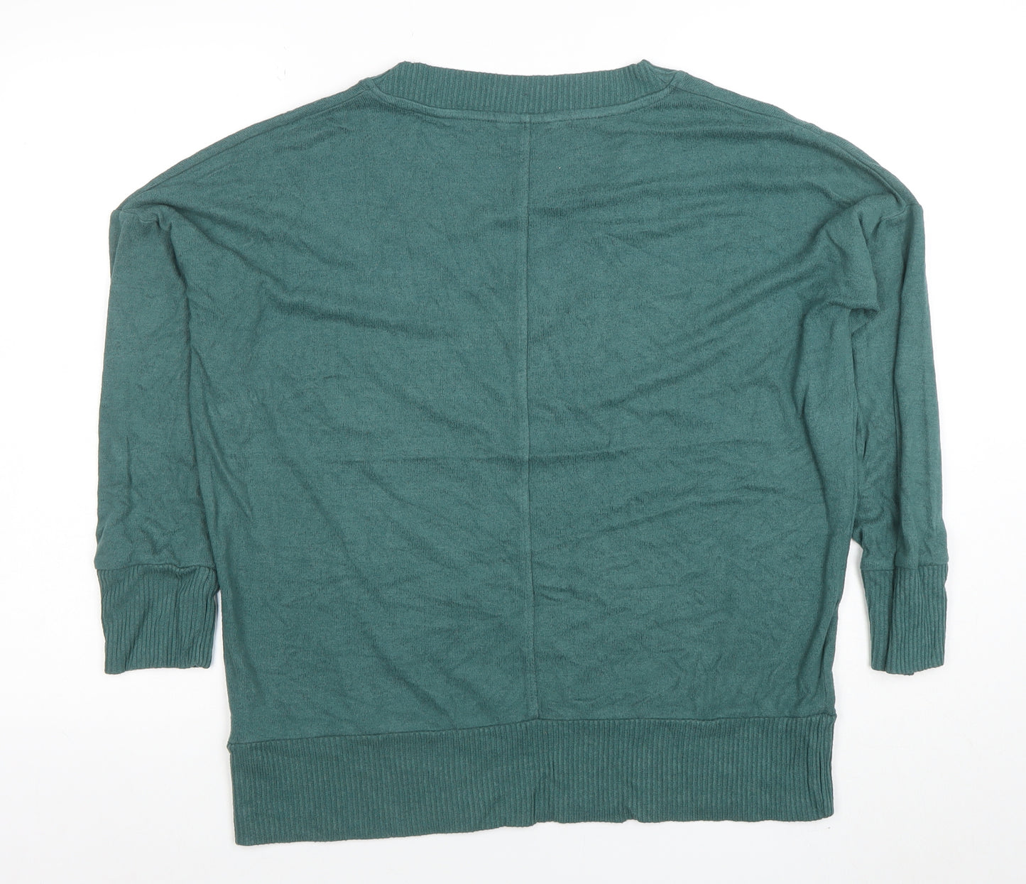 NEXT Women Green V-Neck 3/4 Sleeve Lightweight Pullover Jumper M