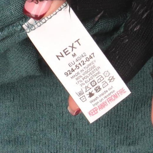 NEXT Women Green V-Neck 3/4 Sleeve Lightweight Pullover Jumper M