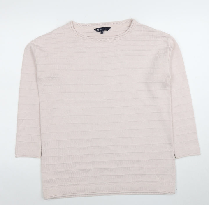 Crew Clothing Company Women Beige Knit Jumper Size 14 Cotton Blend