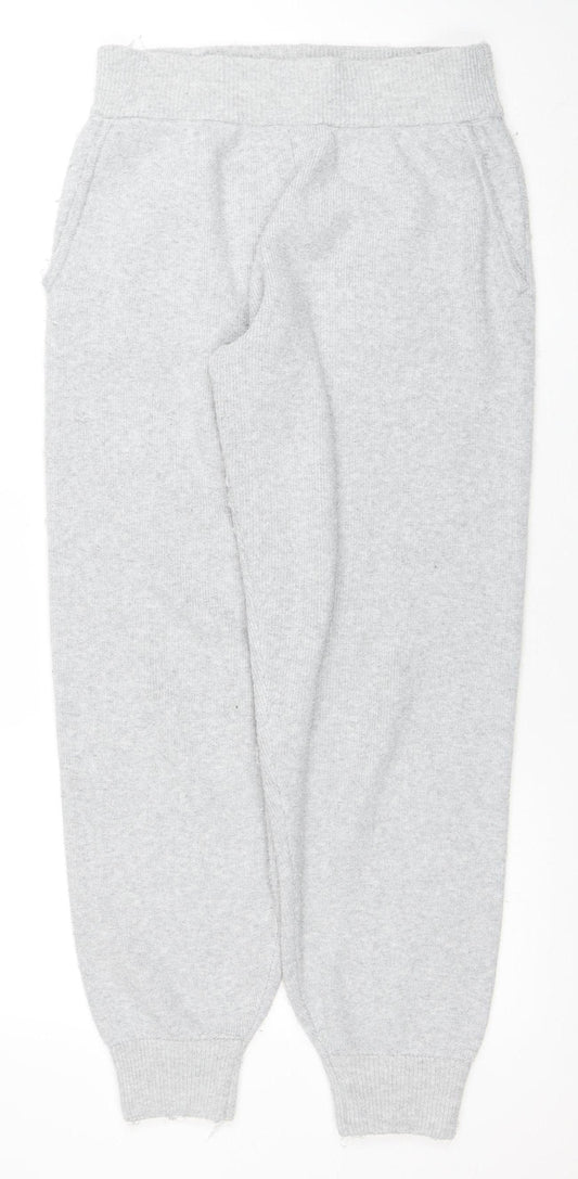 Jack Wills Womens Grey Wool Knit Jogger Trousers UK 12