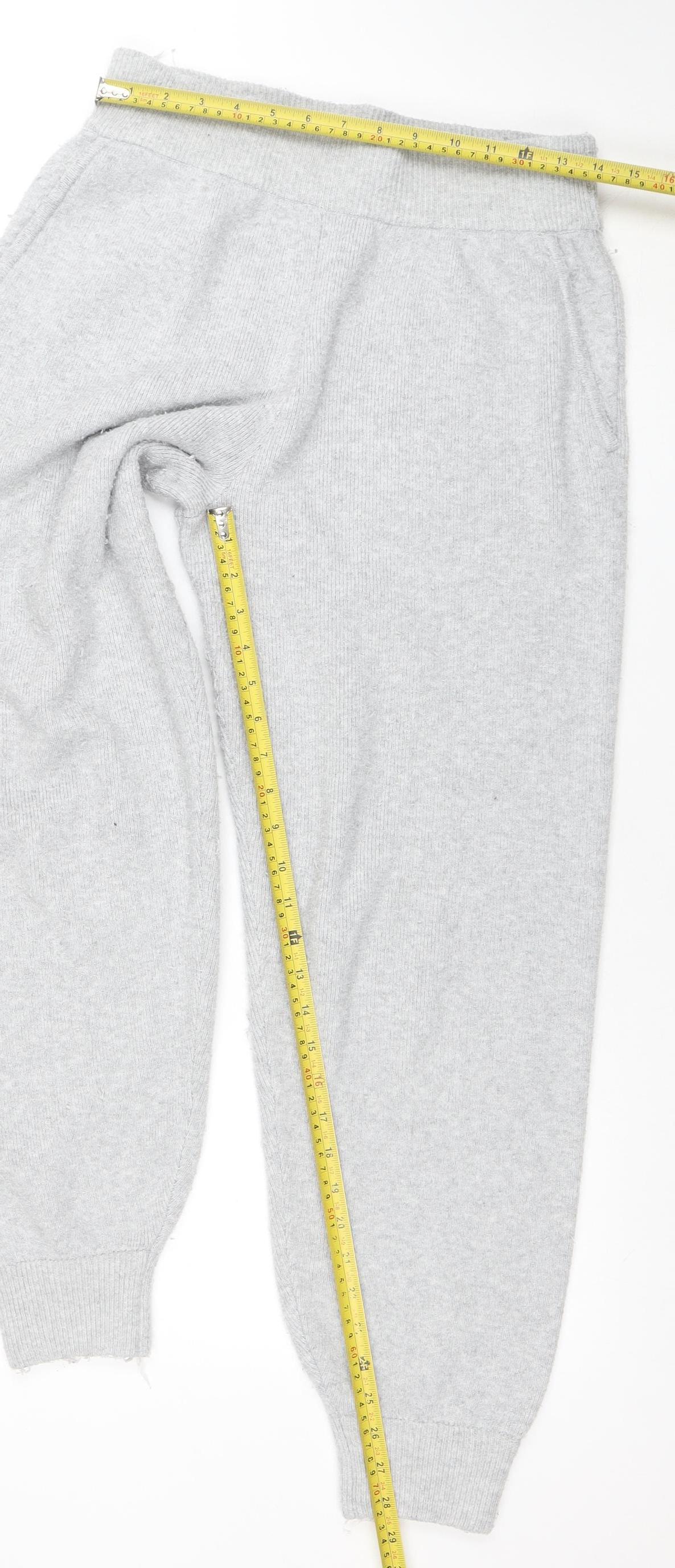 Jack Wills Womens Grey Wool Knit Jogger Trousers UK 12