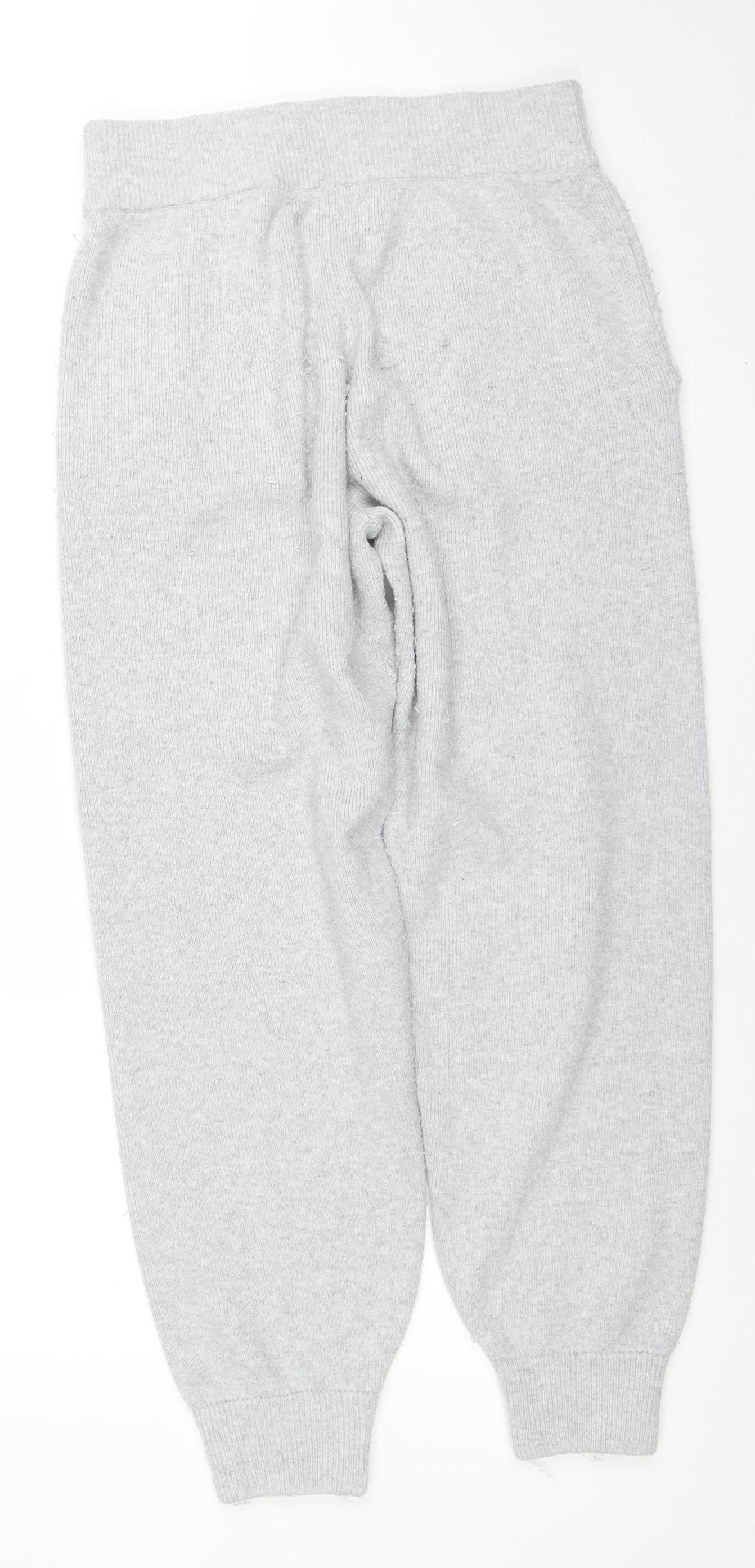 Jack Wills Womens Grey Wool Knit Jogger Trousers UK 12