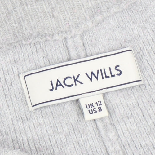 Jack Wills Womens Grey Wool Knit Jogger Trousers UK 12