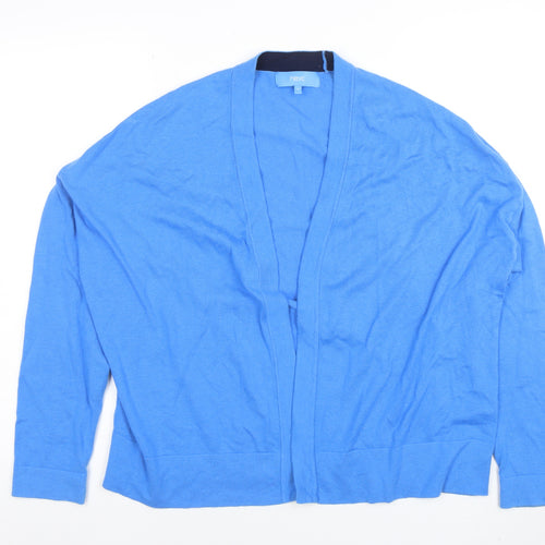 Next Women Blue Open Cardigan UK 10 Cotton Blend Long Sleeve Knit