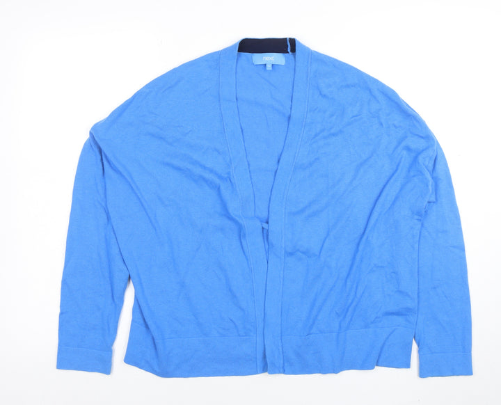 Next Women Blue Open Cardigan UK 10 Cotton Blend Long Sleeve Knit