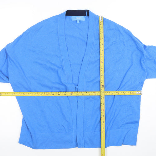 Next Women Blue Open Cardigan UK 10 Cotton Blend Long Sleeve Knit