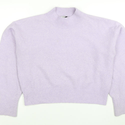 & Other Stories Women Purple Wool Blend Mock Neck Jumper Size 12