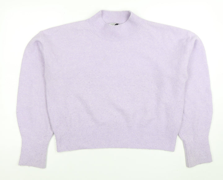 & Other Stories Women Purple Wool Blend Mock Neck Jumper Size 12