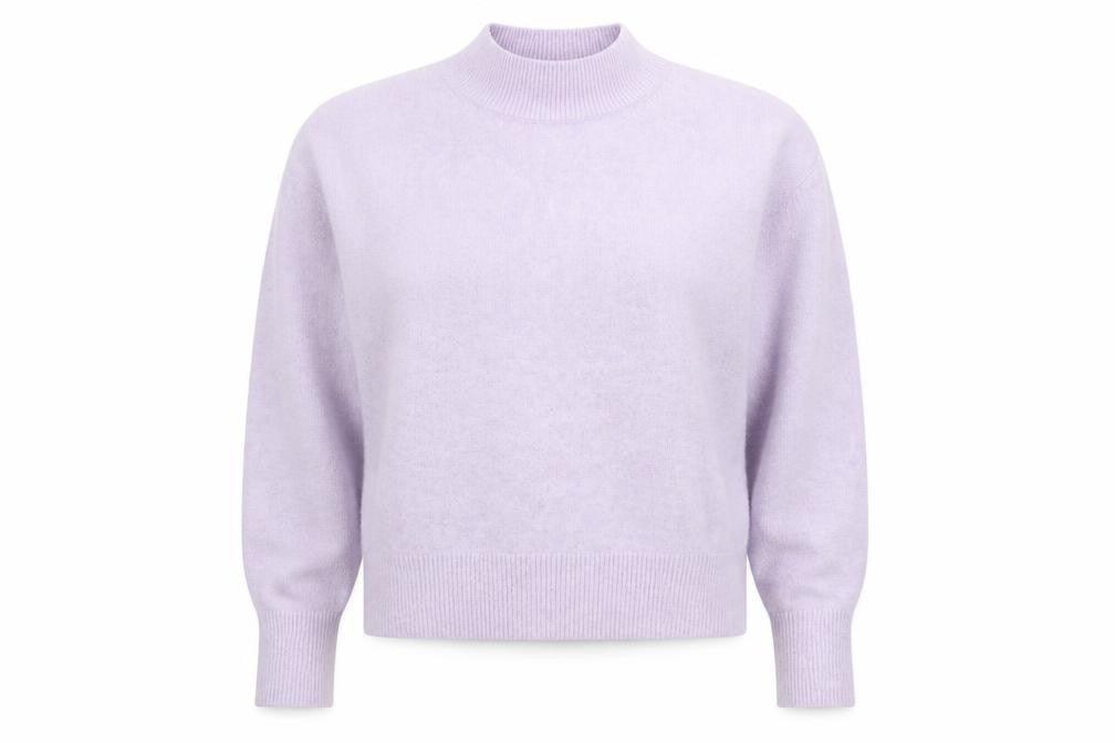 & Other Stories Women Purple Wool Blend Mock Neck Jumper Size 12