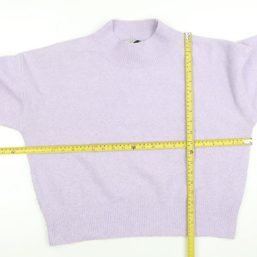 & Other Stories Women Purple Wool Blend Mock Neck Jumper Size 12