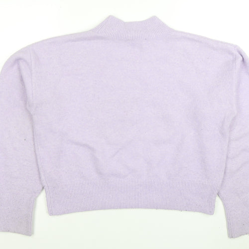& Other Stories Women Purple Wool Blend Mock Neck Jumper Size 12