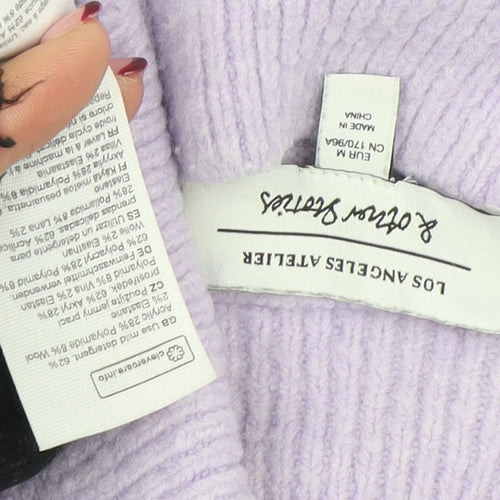 & Other Stories Women Purple Wool Blend Mock Neck Jumper Size 12