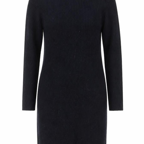 Uniqlo Women Black Knit Bodycon High Neck Long Sleeve Dress S