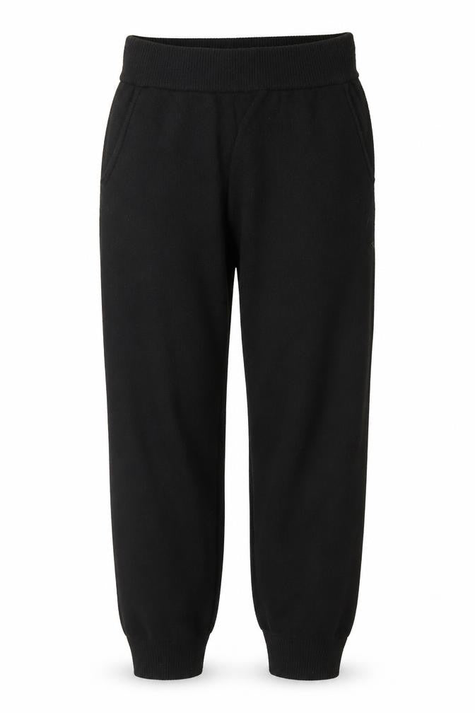 Front view of Jack Wills women’s black, size UK 12, knit jogger trousers