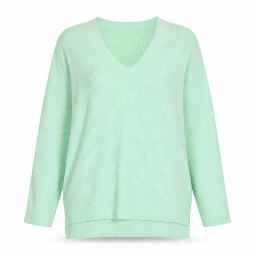 Marks and Spencer Women's Mint Green V-Neck Long Sleeve Jumper Size 12