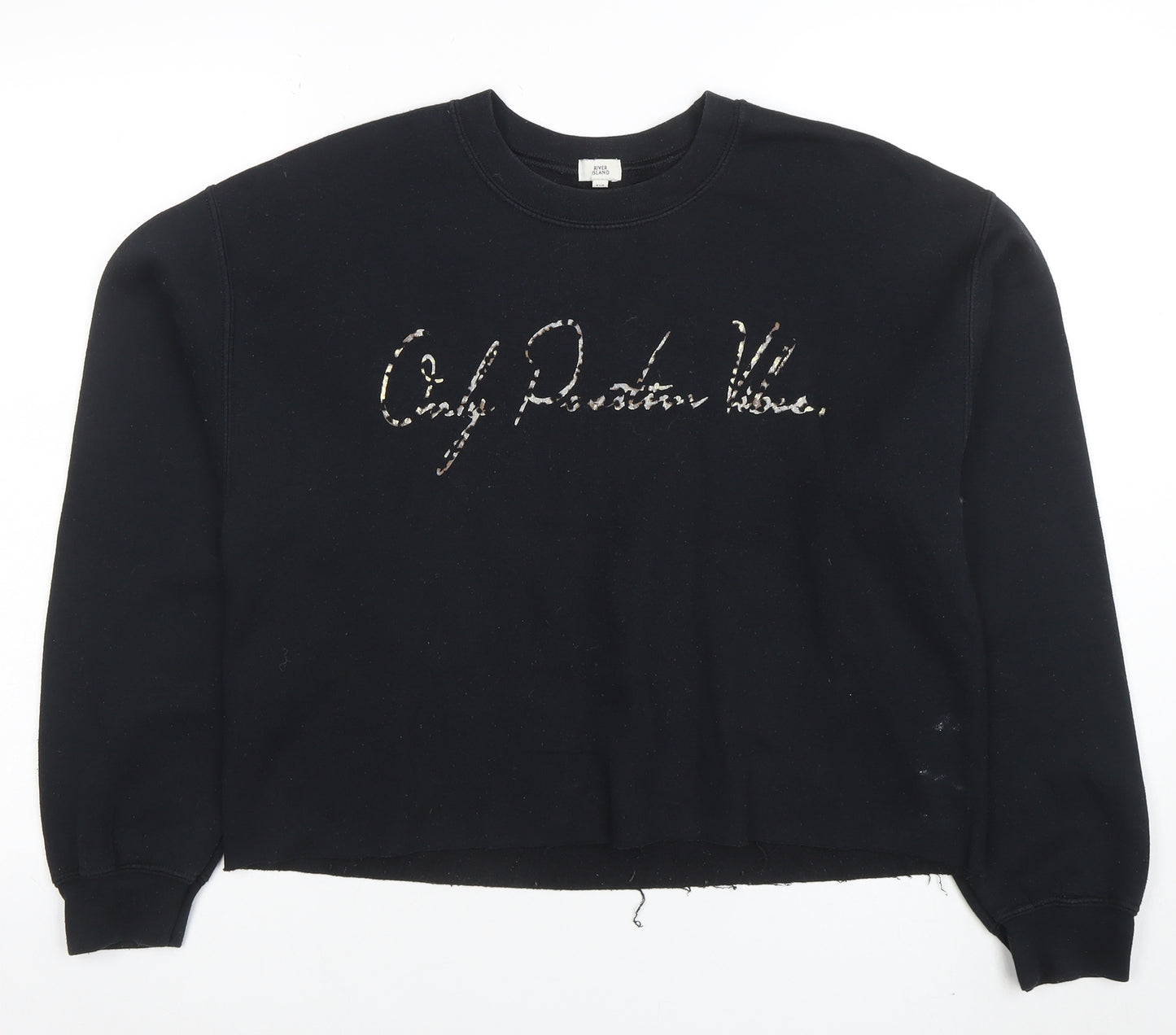 River Island Womens Black S Pullover Sweatshirt with Logo