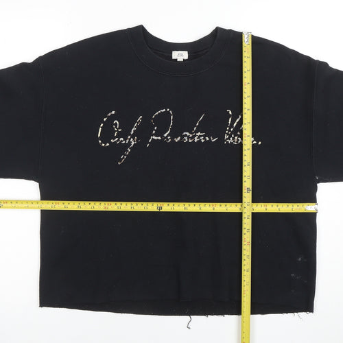 River Island Womens Black S Pullover Sweatshirt with Logo