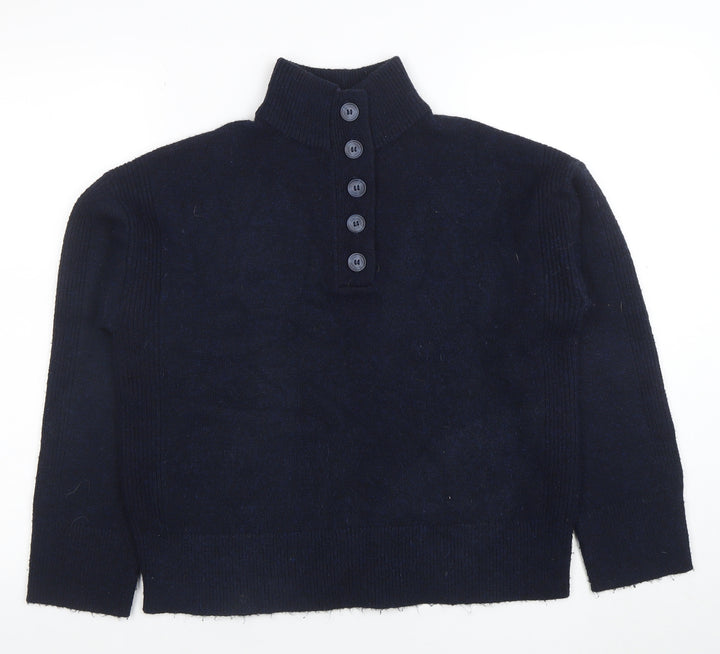 New Look Women’s Navy High Neck Button Henley Jumper Size S