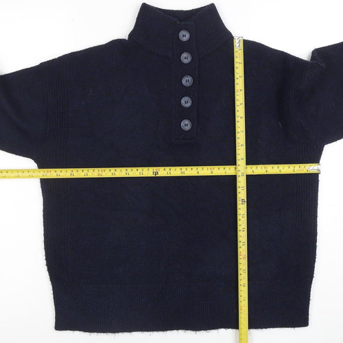 New Look Women’s Navy High Neck Button Henley Jumper Size S