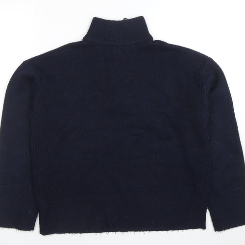 New Look Women’s Navy High Neck Button Henley Jumper Size S