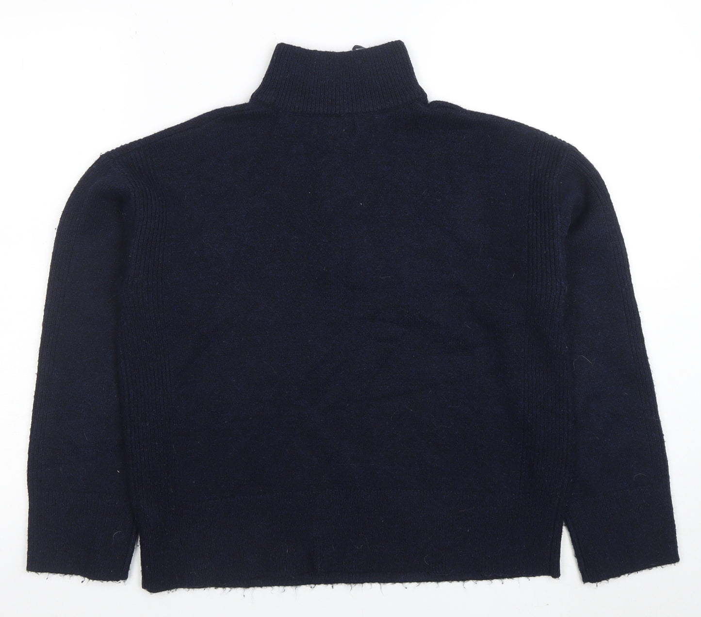 New Look Women’s Navy High Neck Button Henley Jumper Size S