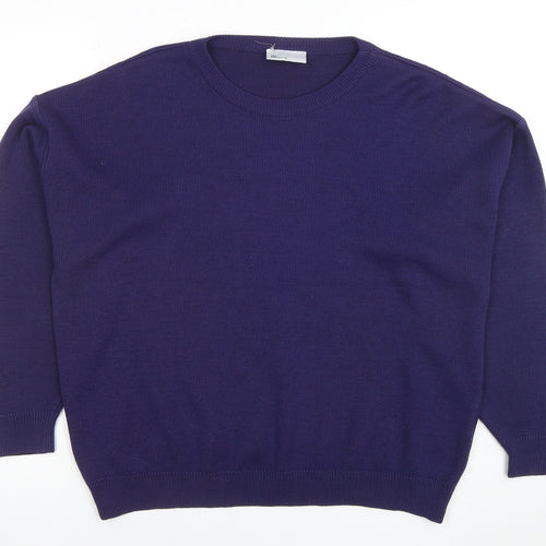 BHS Women’s Purple Crew Neck Acrylic Knit Pullover Jumper Size 14-16