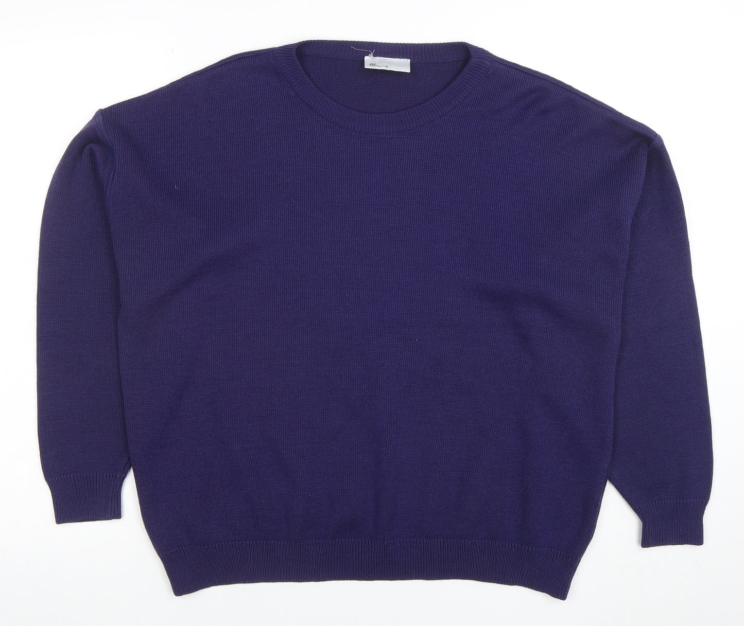 BHS Women’s Purple Crew Neck Acrylic Knit Pullover Jumper Size 14-16