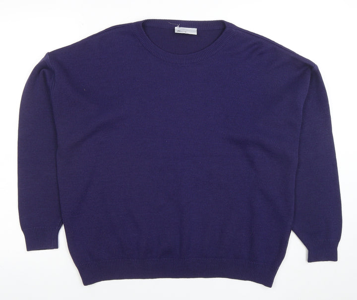 BHS Women’s Purple Crew Neck Acrylic Knit Pullover Jumper Size 14-16