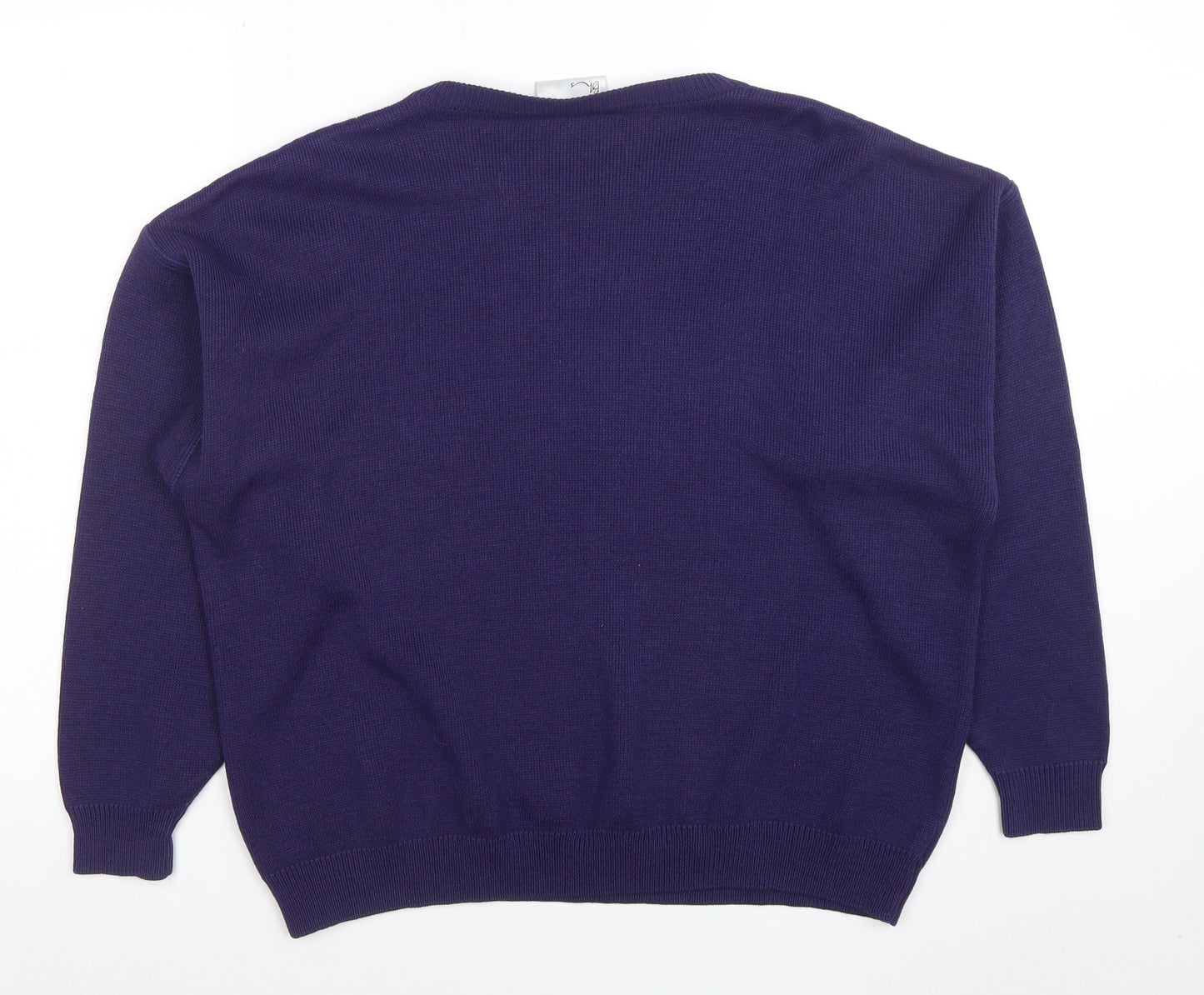 BHS Women’s Purple Crew Neck Acrylic Knit Pullover Jumper Size 14-16
