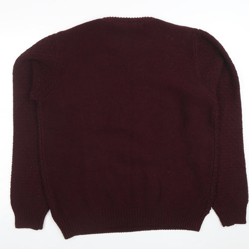 Cedar Wood State Men’s Red XL Cable-Knit Crew Neck Jumper